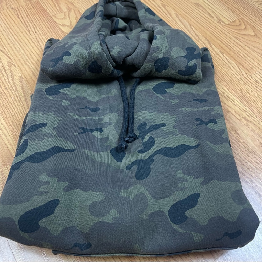 Old Navy Olive and Dark Green Camo Hooded Pullover